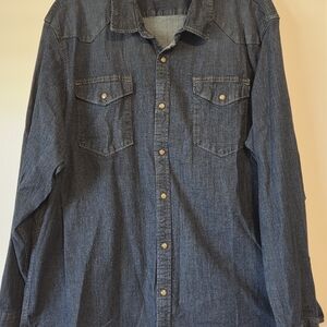 Men's Wrangler Blue Denim Shirt